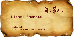 Mizsei Zsanett névjegykártya
